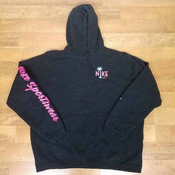 black pink and blue nike hoodie